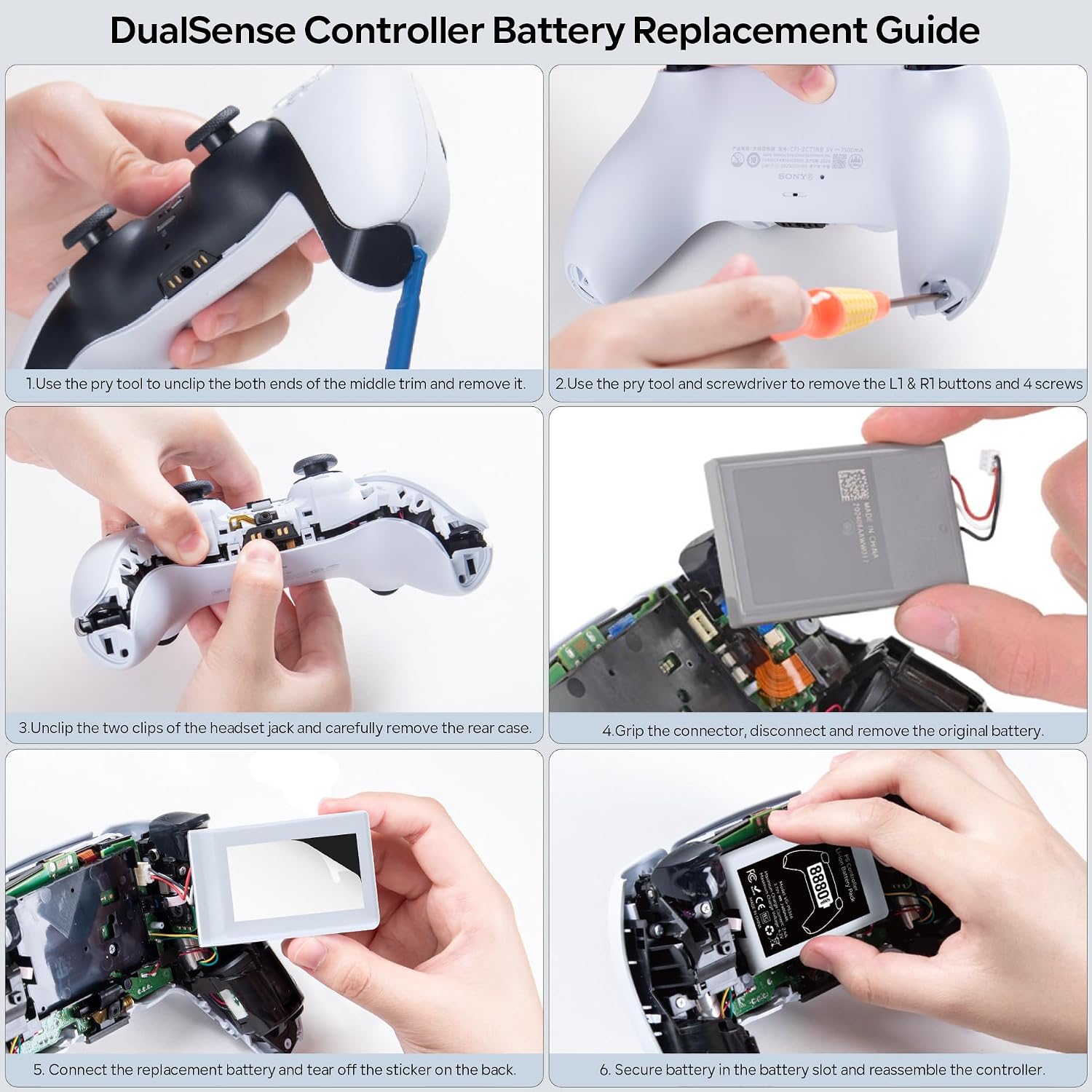 Detalle 2 de PS5 Controller Battery Pack 8880 mAh