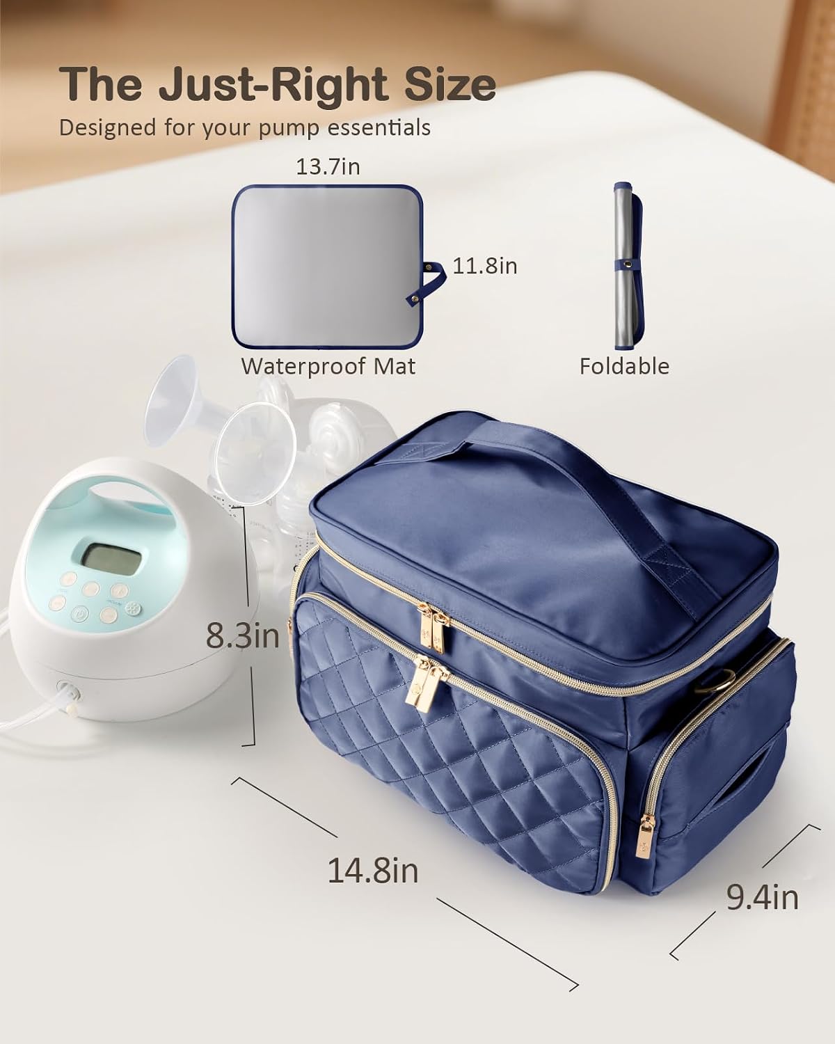 Detalle 2 de RoseDorée RD01 Breast Pump Bag Kit for Spectra S1/S2 with Flange Inserts