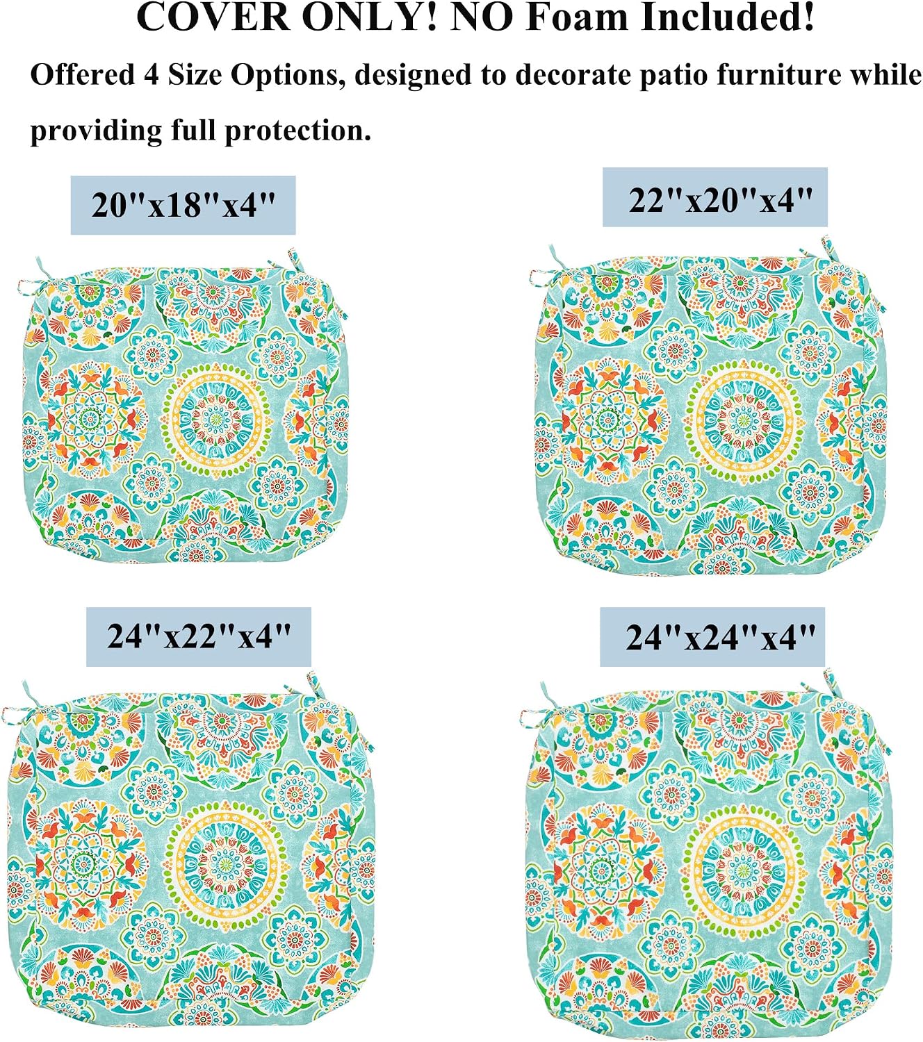 Thumbnail 3 de FUNHOME Outdoor Cushion Covers 20 x 18 x 4 Inches
