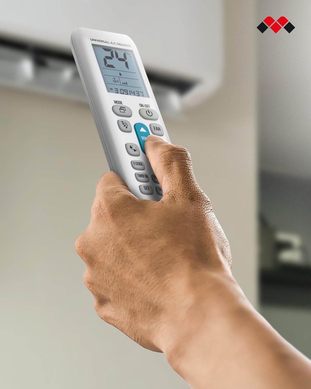 Detalle de Meliconi AC50 Télécommande Universelle pour climatiseurs – Compatibilité étendue et mémoire permanente