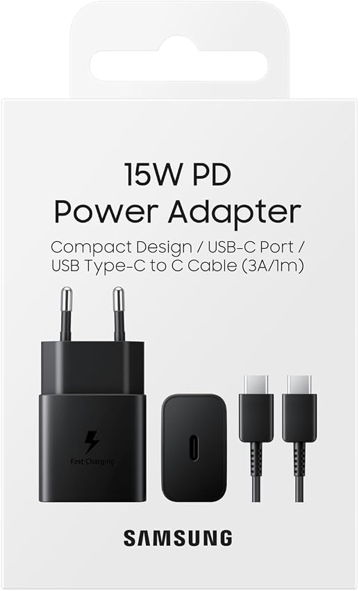 Detalle de Samsung Cargador de Viaje USB-C EP-T1510XBEGEU 🔌