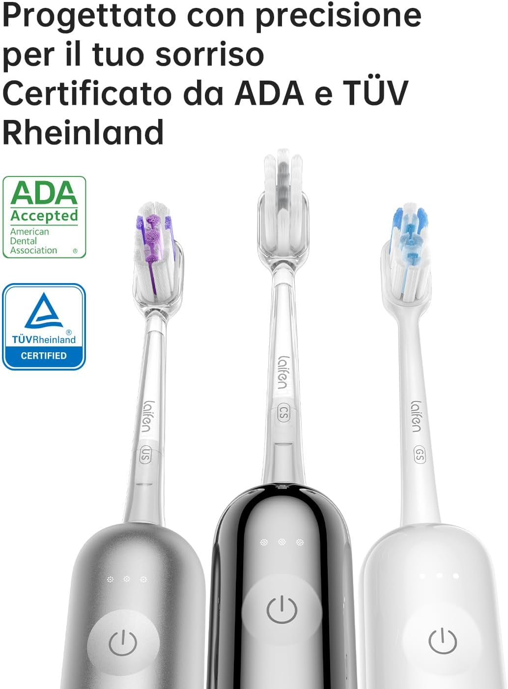 Thumbnail 1 de Laifen Wave spazzolino elettrico oscillante e vibrante con 3 testine, ricaricabile magnetico, IPX7