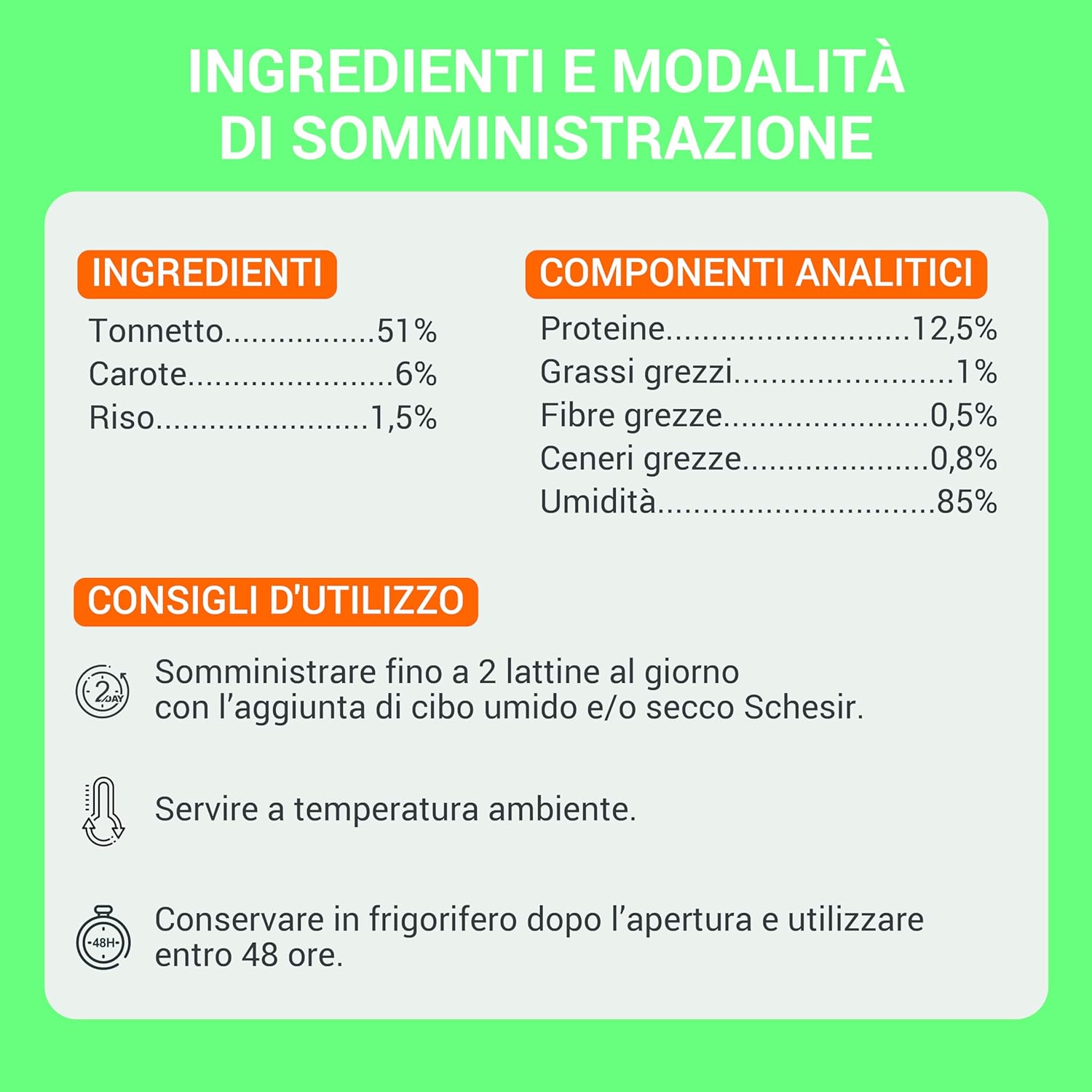 Detalle de Schesir Filetti di Tonno con Carote in Gelatina – Cibo Umido Complementare per Gatti, 12 lattine da 70 g