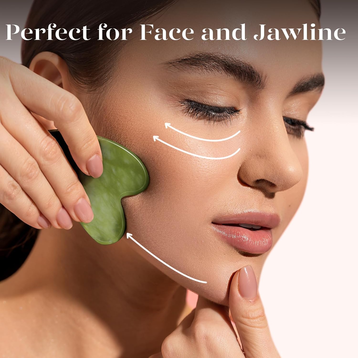 Detalle 2 de BAIMEI Gua Sha Jade Stein für Gesicht 1 Stück