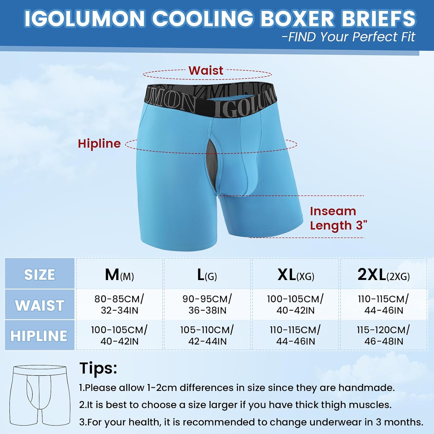 Detalle de IGOLUMON Bamboo men’s boxers shorts multipack with fly (95% bamboo rayon)