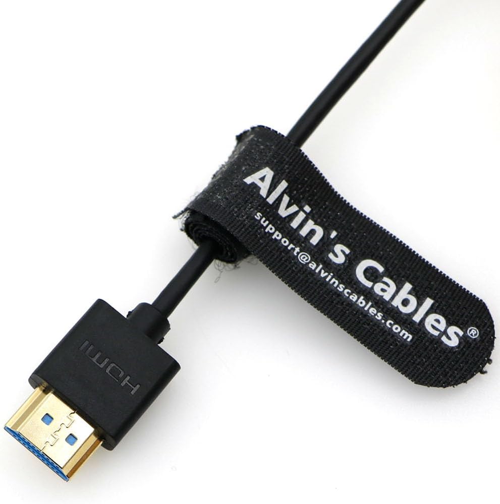 Detalle 2 de Alvin's Cables Ultra HD 8K HDMI 2.1 Cable 50cm (Right Angle to Straight) for Atomos Ninja V, Z CAM E2, Sony FS5/FS7/A7S III