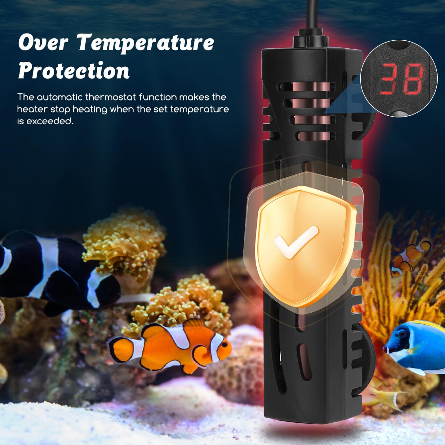 Thumbnail 3 de Nobleza riscaldatore sommergibile per acquario 10-50 L da 50 W con regolatore esterno (15–35°C)