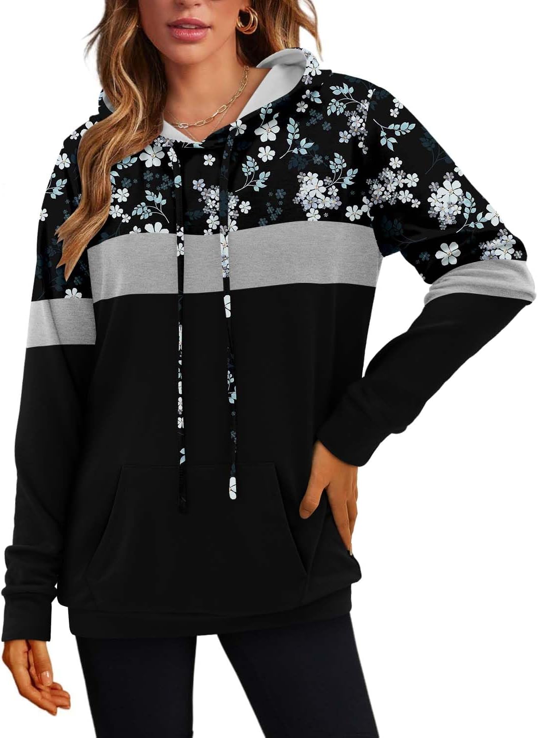 Detalle 2 de KISSMODA Hoodies for Women Leopard Print Pullover