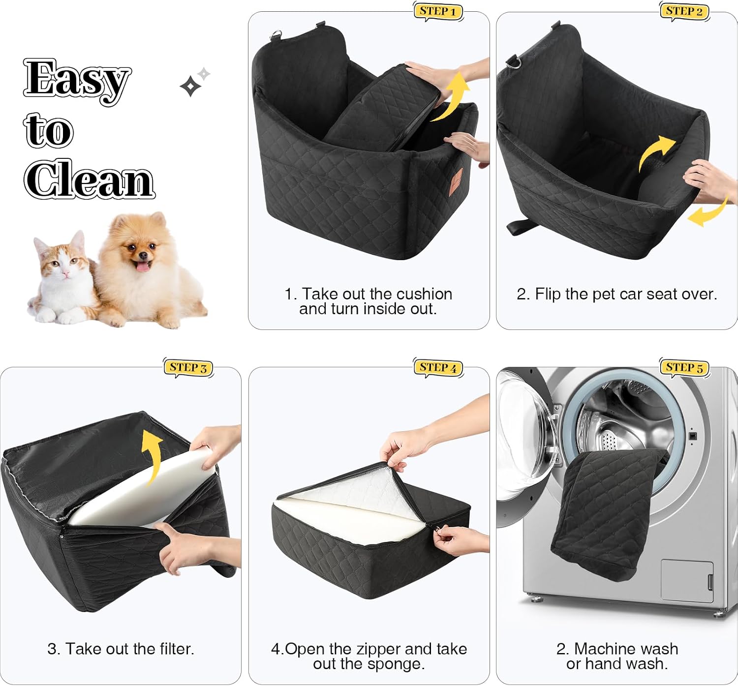 Thumbnail 4 de INDYBUD Small Dog Car Seat 35 lb pet booster
