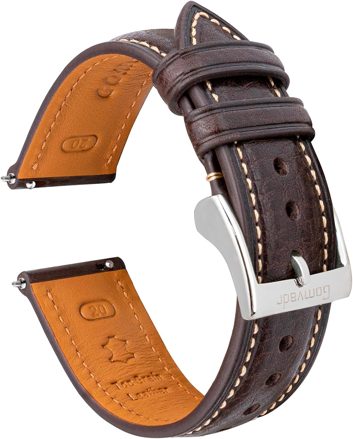 Thumbnail 2 de Gomvadr Leder Uhrenarmband 20mm pflanzlich gegerbt