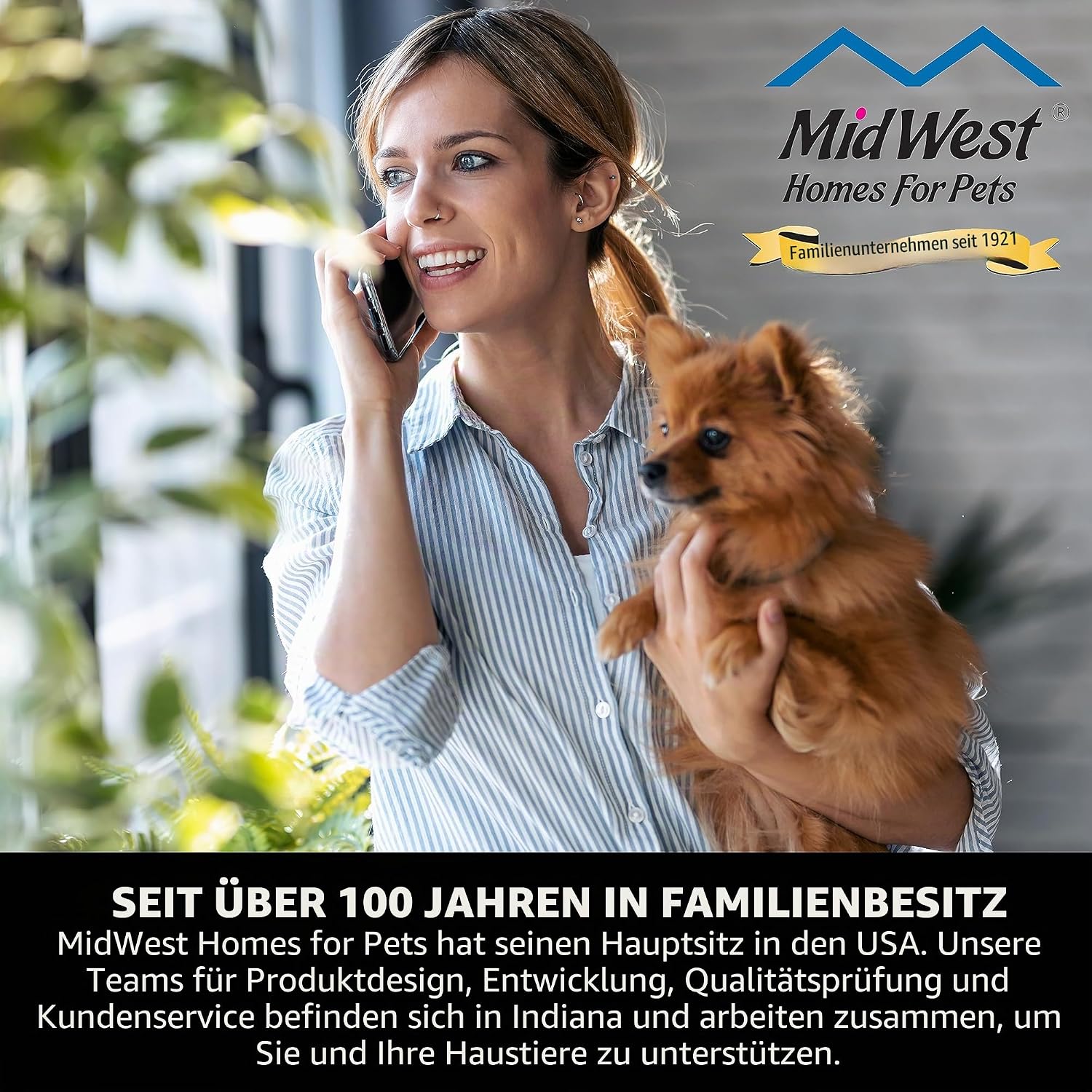 Thumbnail 6 de MidWest Homes for Pets CVR42T-BR Hundebox-Abdeckung – Stoff mit Teflonschutz, Sichtschutz für 107 cm lange Boxen