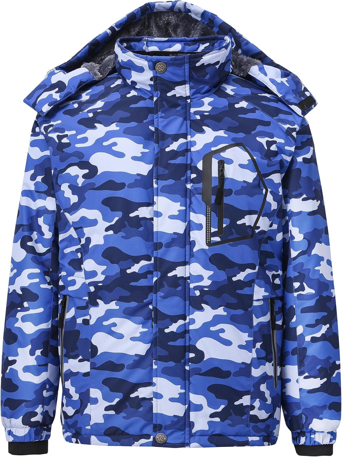 Detalle 2 de MoFiz Boys’ Snowboarding Jacket, Windproof Waterproof Fleece Hood, Kids’ Winter Coat