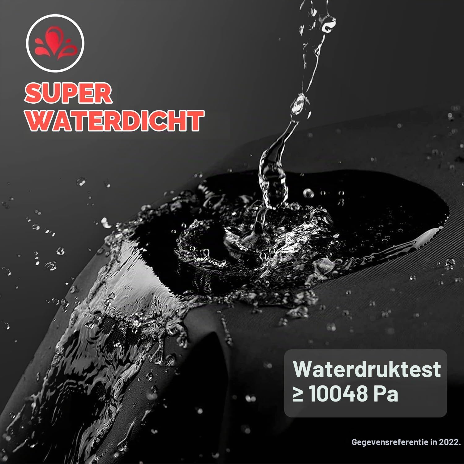 Detalle de Zettum UC-DS-M-BLK parasolhoes, 600D Oxford, waterdicht, 177 x 50 cm