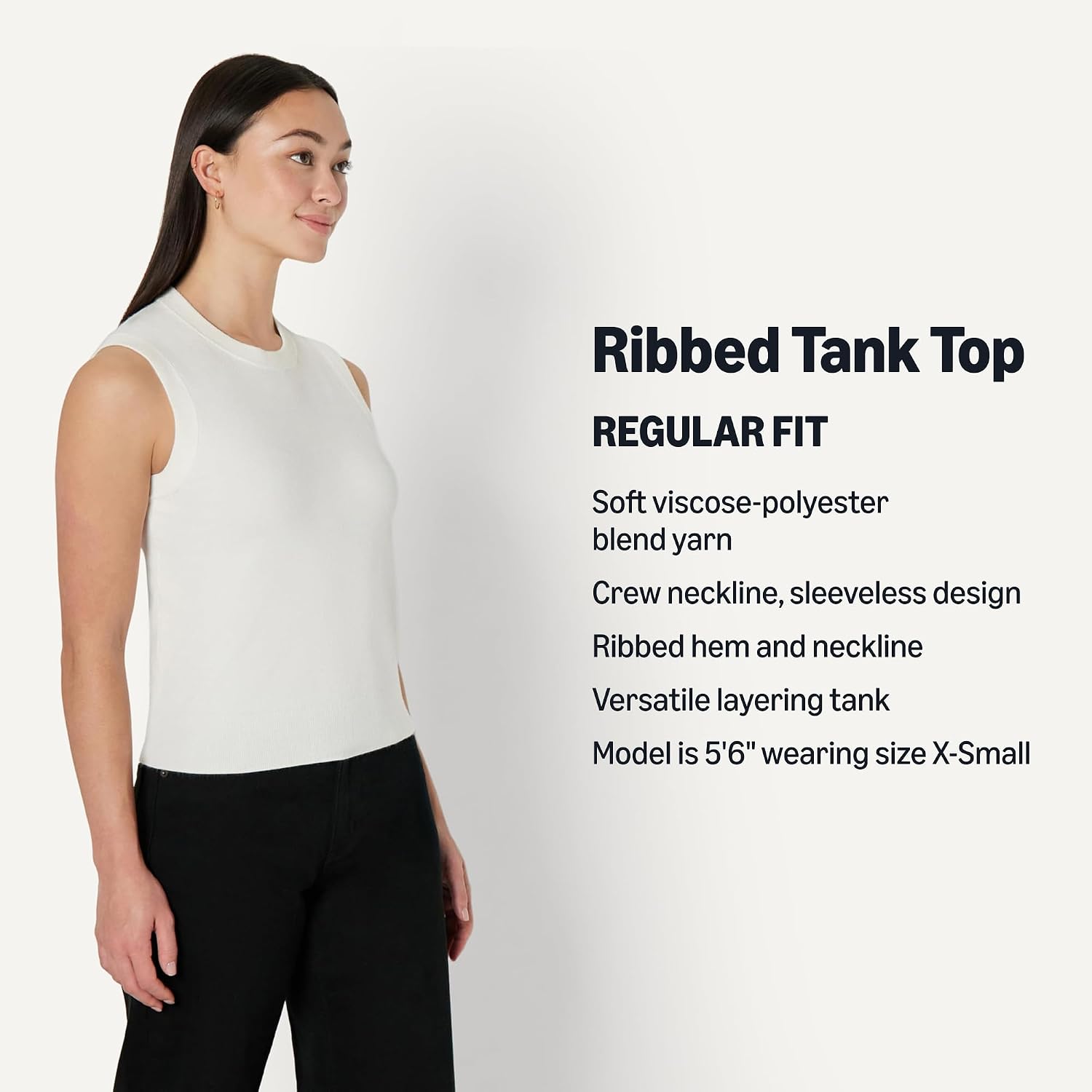 Detalle de Amazon Essentials Women's Regular-Fit Crew Neck Knitted Vest