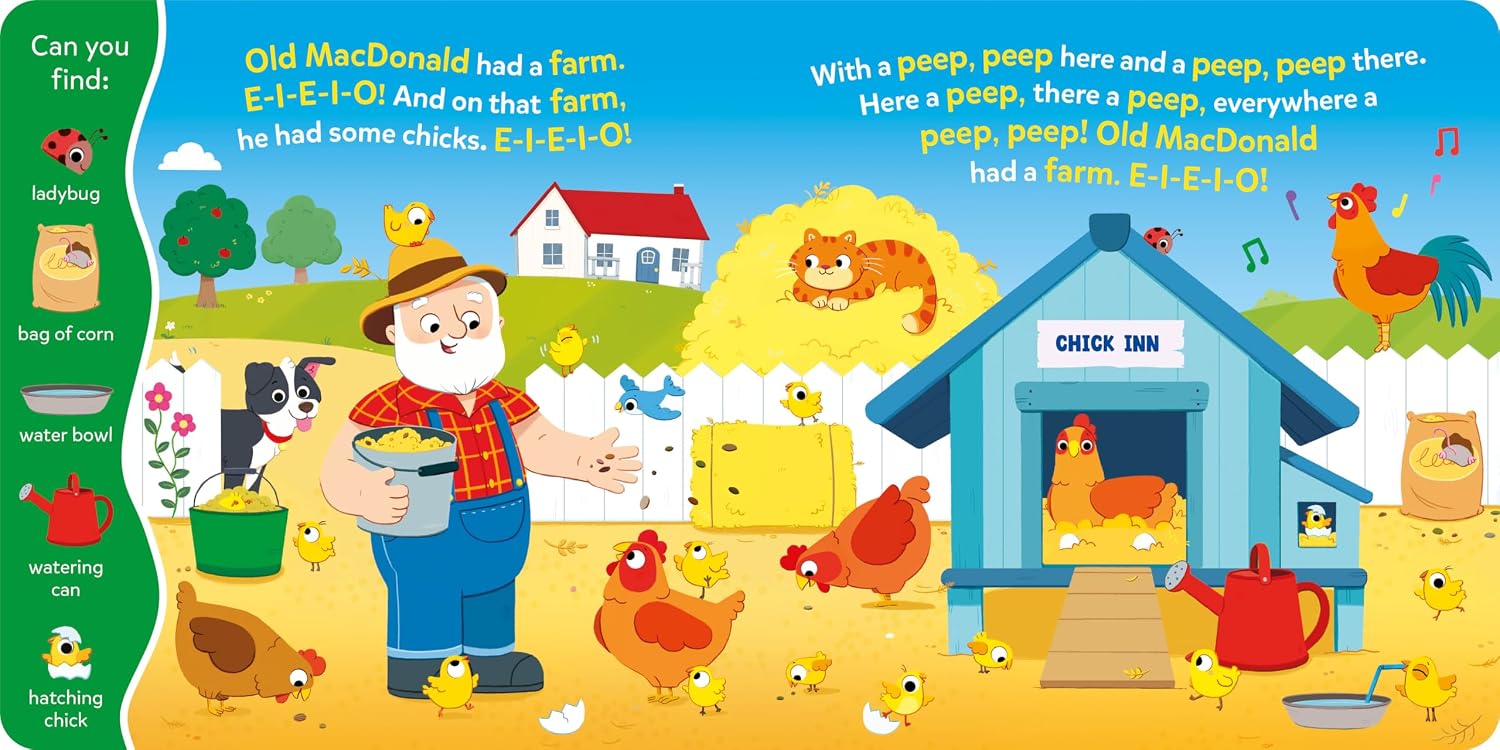 Detalle 2 de Kidsbooks Publishing Search & Find: Old MacDonald 6-Button Sound Book
