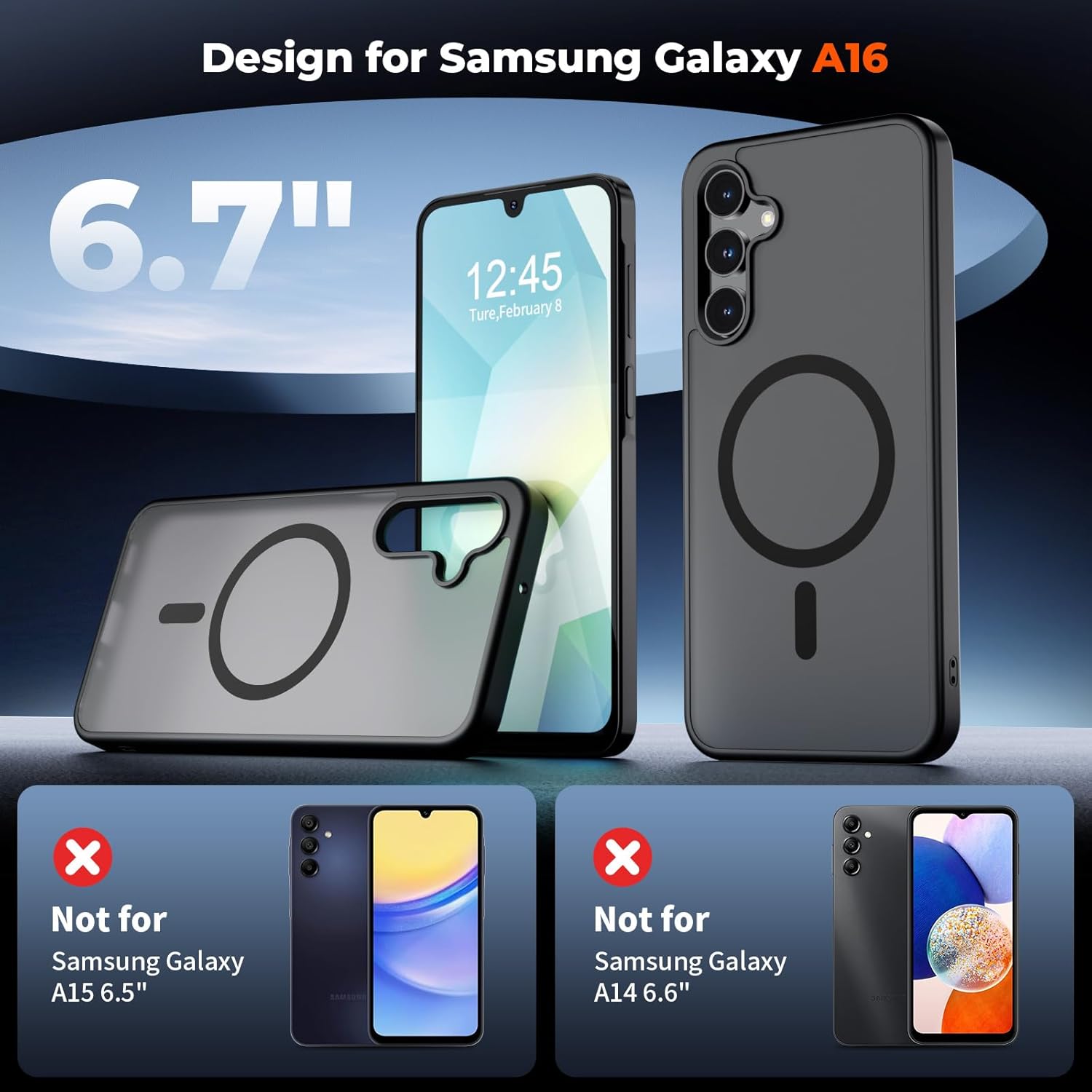 Detalle 2 de SUPFINE Magnetic Case for Samsung Galaxy A16 5G with Screen Protector — Slim, Shockproof & Mag-Driven