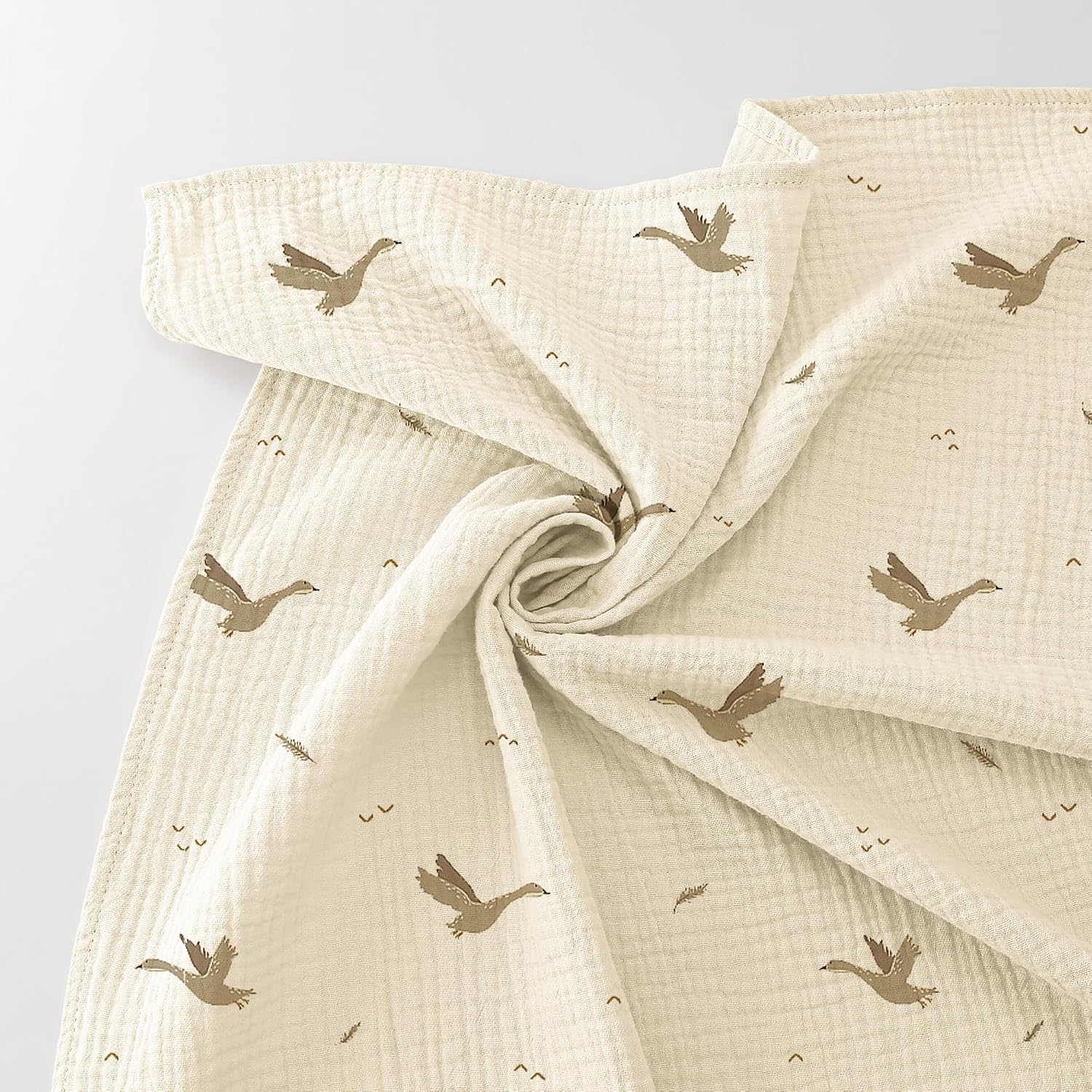 Detalle de Bearmoss Musselin-Pucktuch 3er-Set 96x102 cm, 100% Baumwolle, Olivgrün