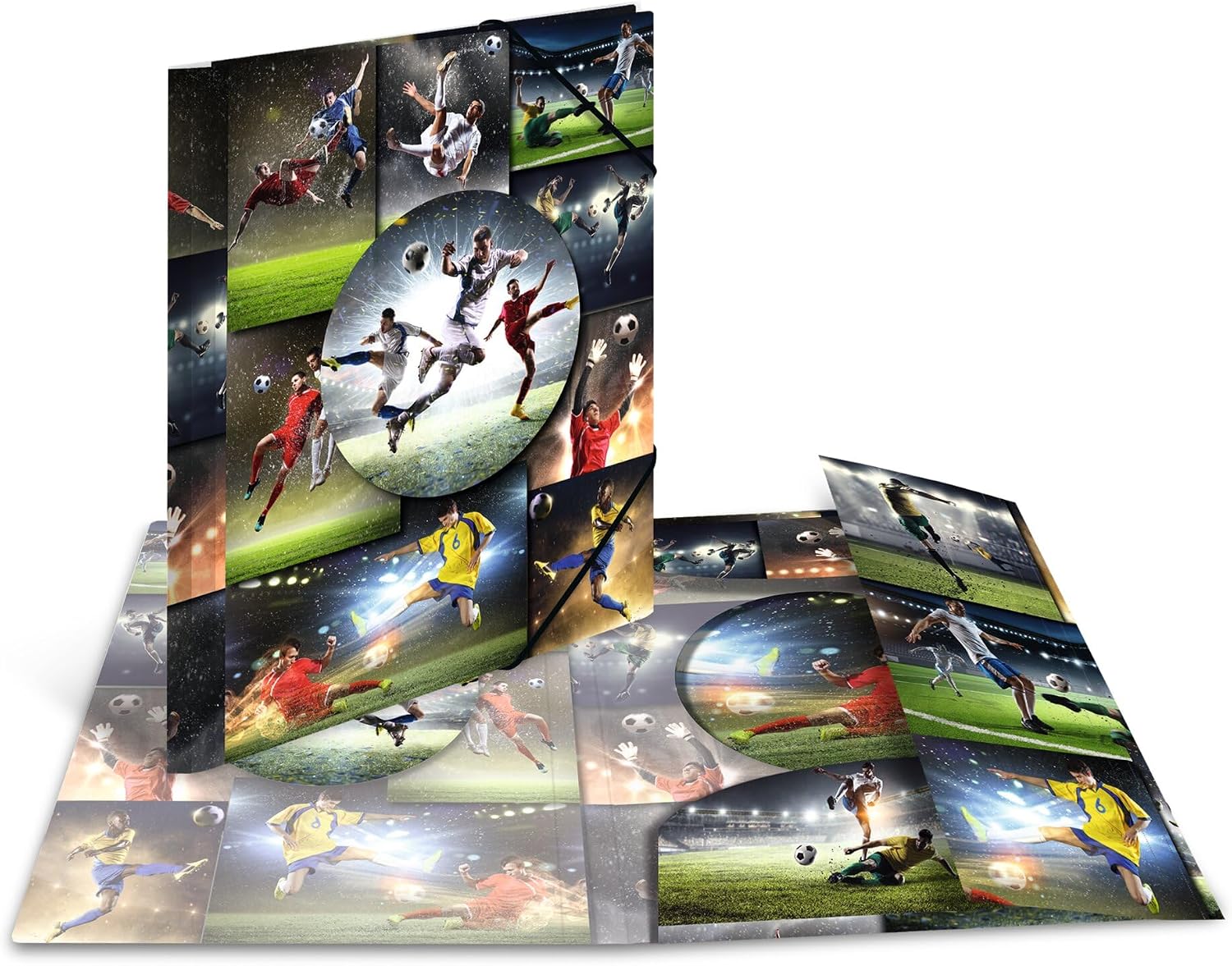 Thumbnail 4 de HERMA 19187 samlarmapp A4 med fotbollsmotiv, elastiskt band, 3-pack i PP