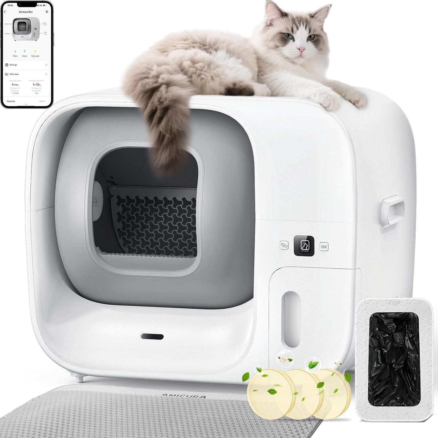 Detalle de Amicura Cura3 Lettiera Gatto Autopulente 60L