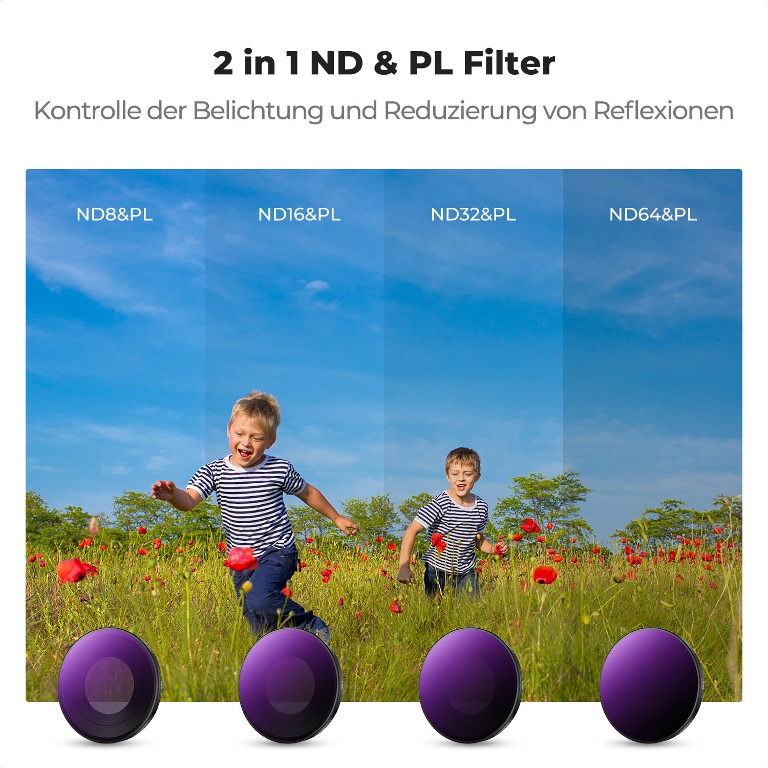 Detalle de K&F CONCEPT ND PL Filter-Kit 4er-Pack