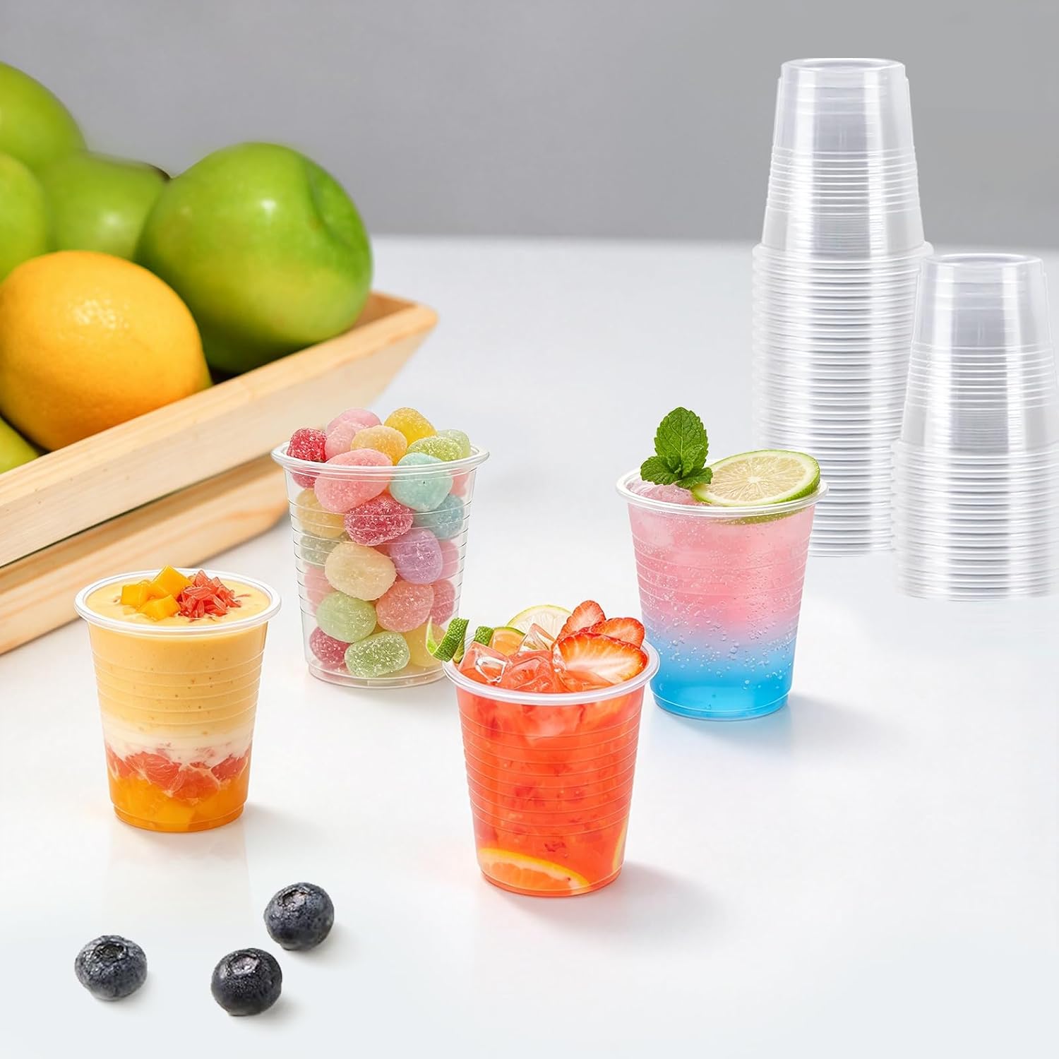 Thumbnail 3 de Lamosi 100 Pack 5 oz Disposable Cups — Clear, Wavy-Sided Party Cups for Every Occasion