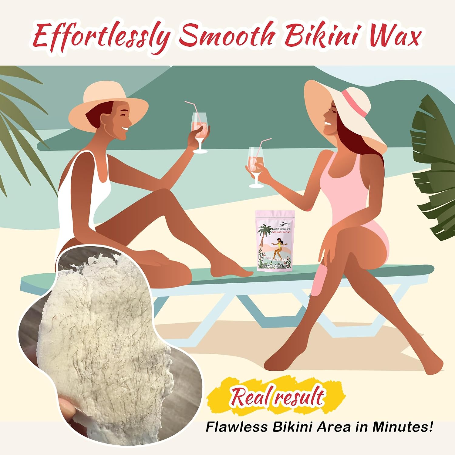 Detalle de Ajoura 2.5 lb Unscented Hard Wax Beads for Full-Body Hair Removal