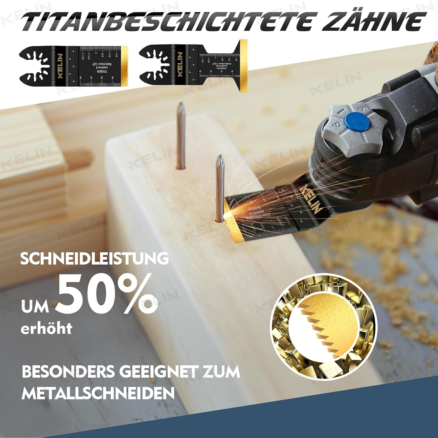 Thumbnail 1 de KELIN Oszillier-Sägeblätter Set 28-teilig