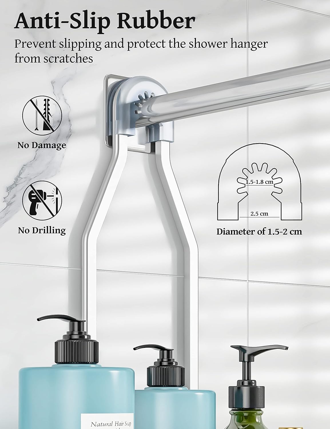 Detalle 2 de YASONIC Shower Caddy Hanging with 10 Hooks