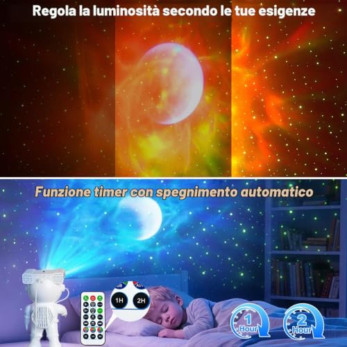 Thumbnail 4 de Yuinzin Proiettore Stelle Soffitto Astronauta – Proiettore Galassia Bluetooth 360°