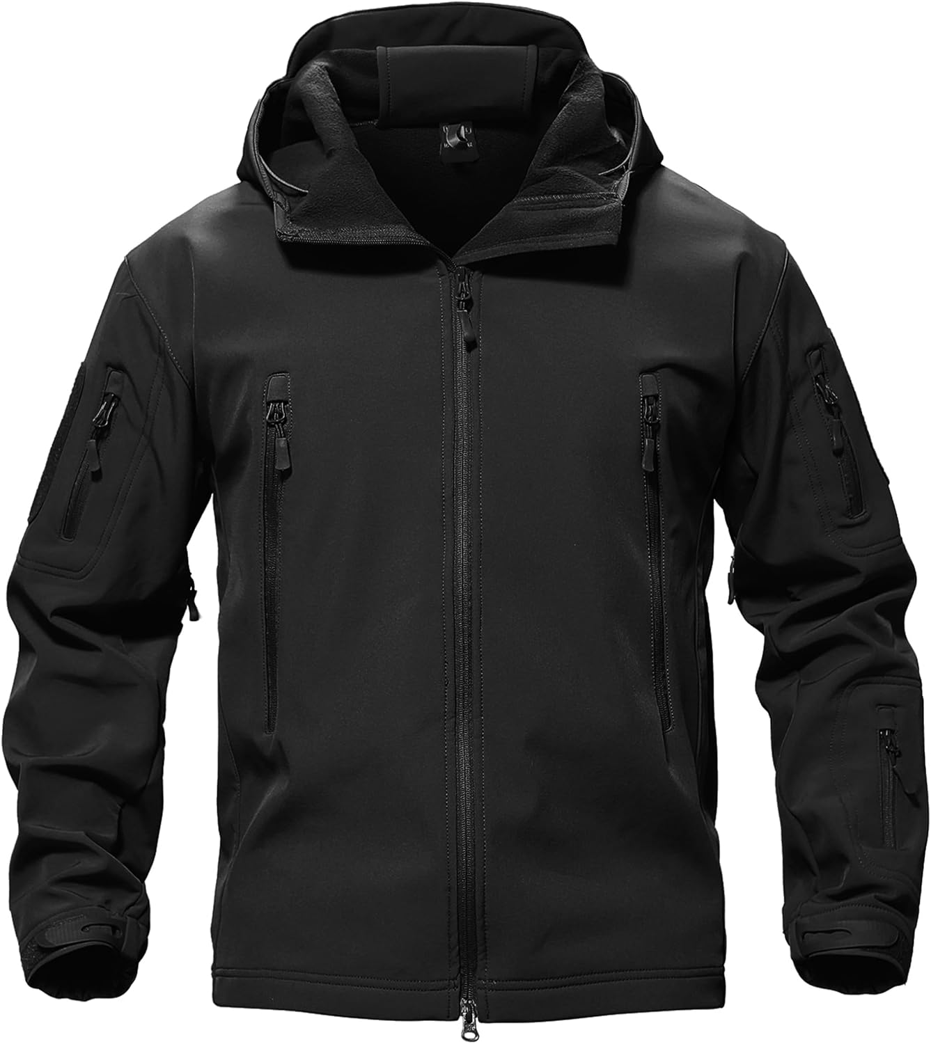 Detalle de TACVASEN XLTJ-73 Men's Tactical Soft Shell Jacket with Hood and Fleece Lining