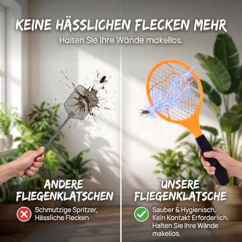 Detalle de GOODS+GADGETS Elektrische Fliegenklatsche – Elektro Mückenklatsche