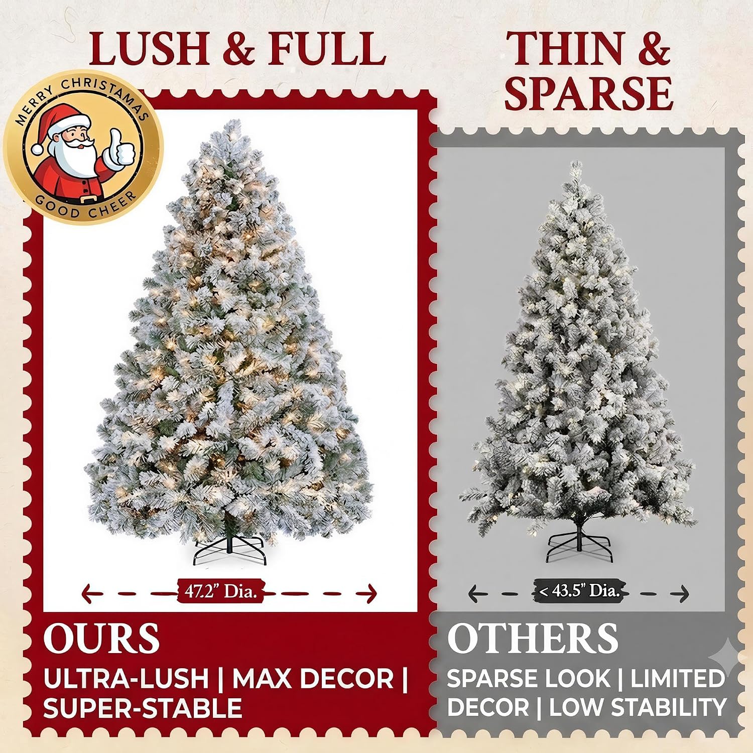 Thumbnail 6 de Yaheetech HWOA-100/2FR(0.2A) Snow-Flocked Pre-Lit Christmas Tree, 250 Lights