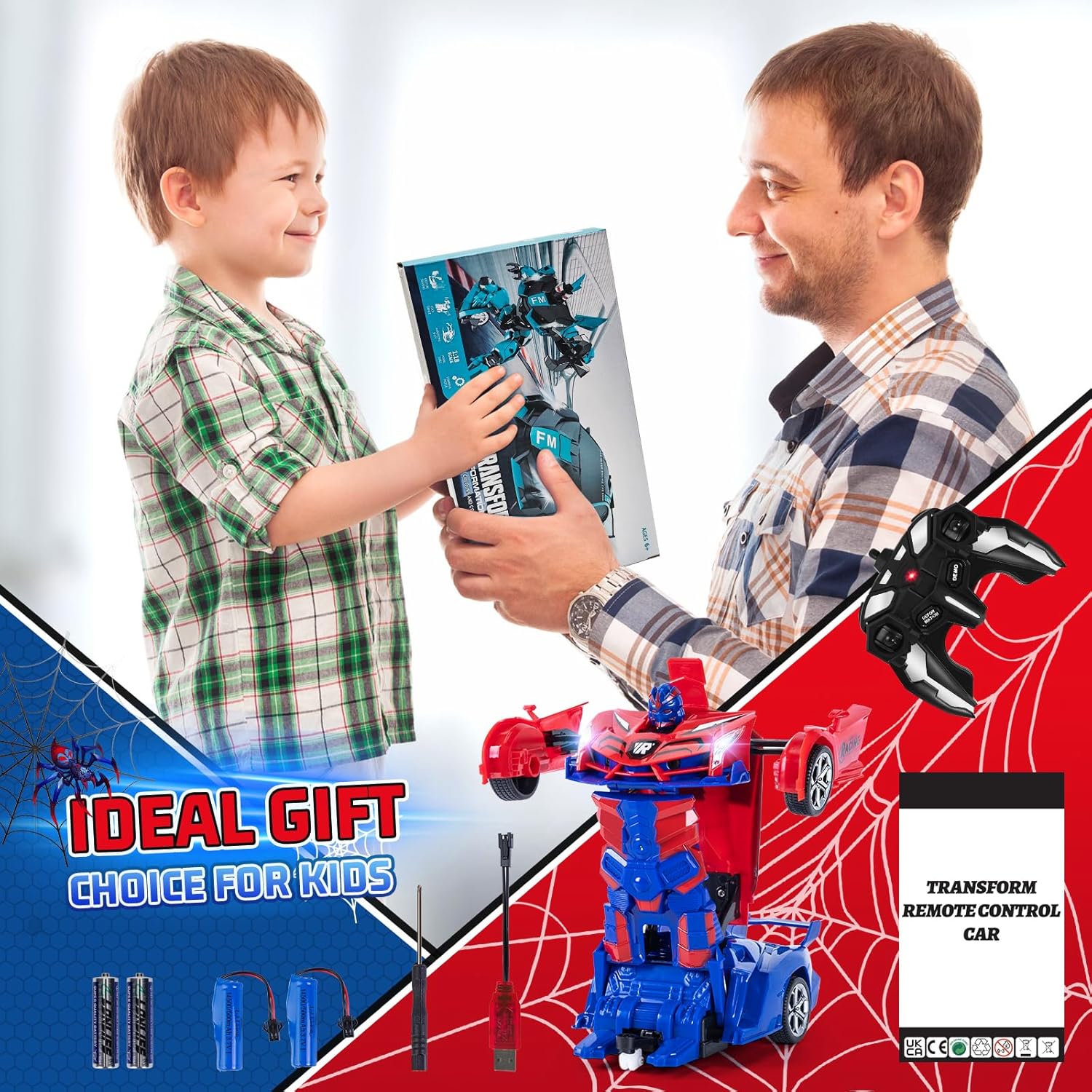 Thumbnail 6 de Yellcetoy Transform Toys RC Spider Car (2.4Ghz) with Hand Gesture Control, LED, Music & Sound Effects