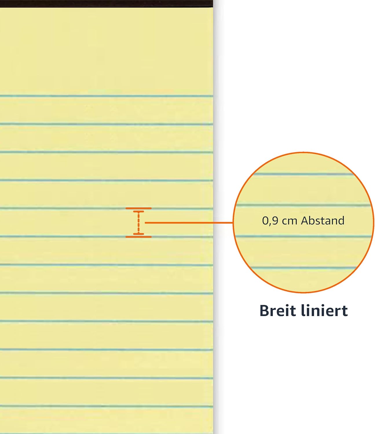 Thumbnail 2 de Amazon Basics Legal/breit liniert Notizblock-Paket 12x 50 Blatt, Kanarisch, 21,6 × 29,8 cm