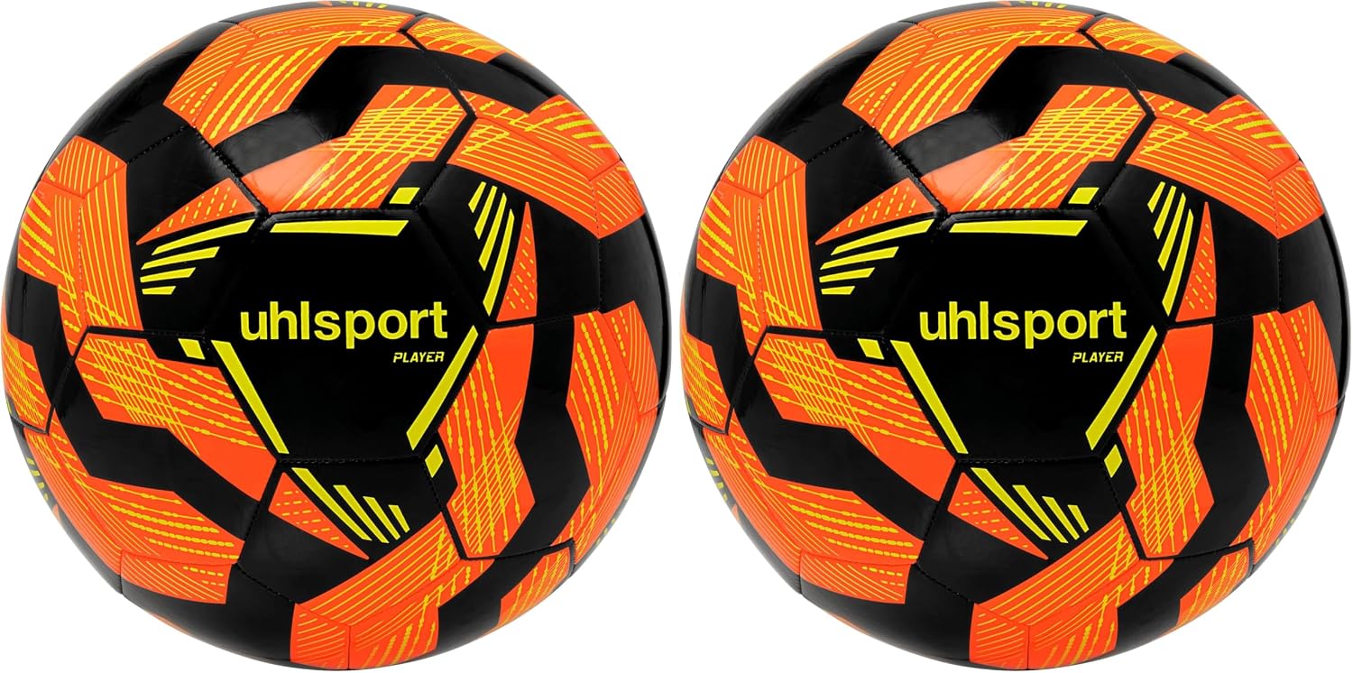 Thumbnail 6 de uhlsport Player Football Ballon de Football Taille 5 - Fluo Rouge/Argent/Cyan