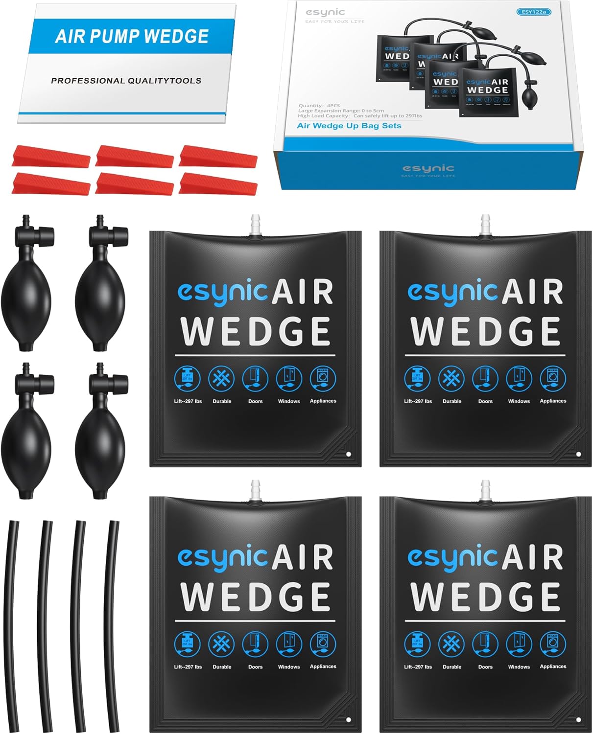 Thumbnail 6 de eSynic Air Wedge Pump Up Bag Professional 4pcs: Lifting and Alignment Tool with 6 Plastic Wedges