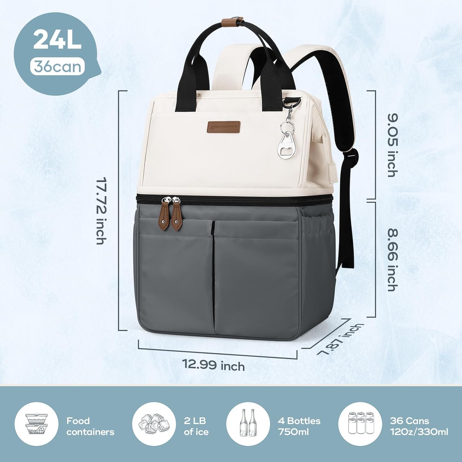 Thumbnail 5 de Maelstrom Cooler Backpack: 36-Can Insulated Dual-Deck Portable Cooler Bag