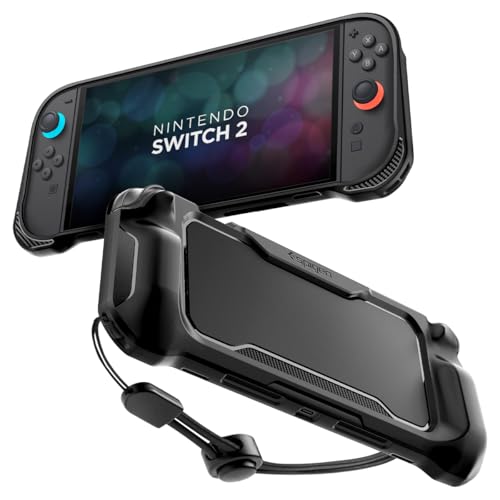 Detalle de Spigen Funda Rugged Armor para Nintendo Switch 2 (2025) – Negro Mate
