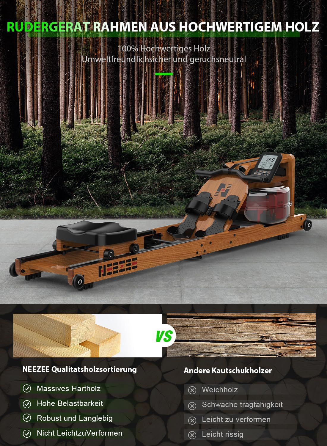 Detalle 2 de Neezee Wasser Rudergerät 200 kg 🛶