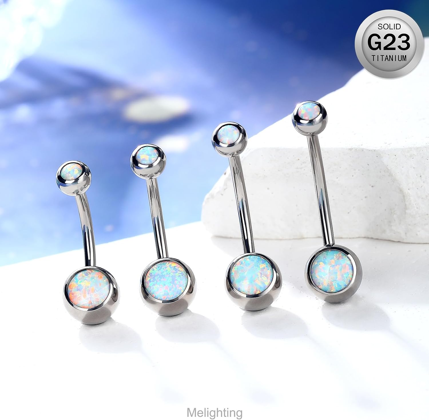 Thumbnail 2 de Melighting piercing ombelico titanio G23 opale