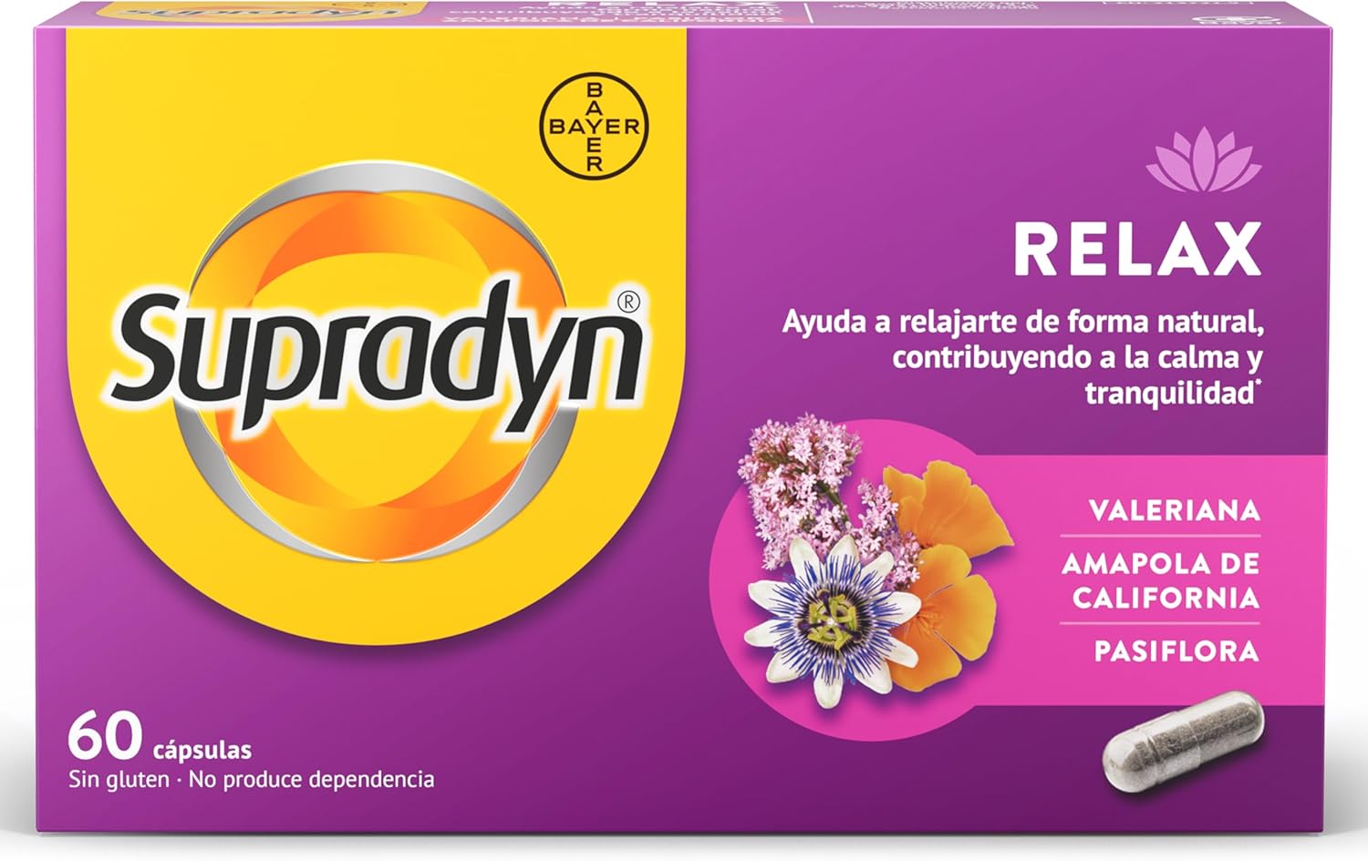 Detalle de Supradyn Relax 60 cápsulas apoyo para la calma
