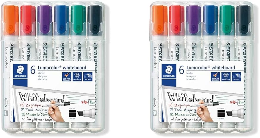 Detalle 2 de Staedtler 351 B WP6 ST Lumocolor – Set de 6 marqueurs effaçables à sec pour tableau blanc
