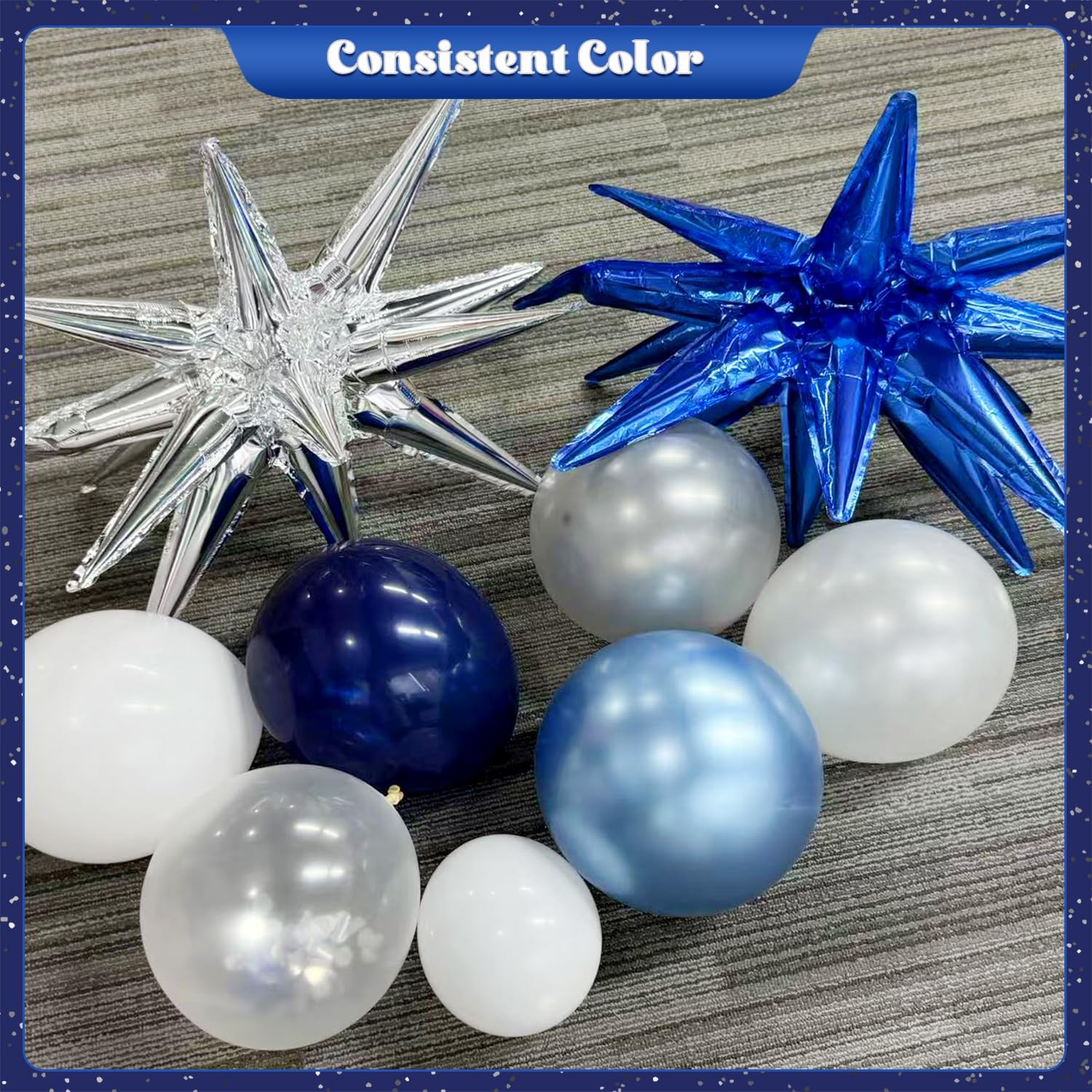 Thumbnail 5 de LANGASQUE Blue White Silver Balloon Garland Arch Kit (140 pcs) for Birthdays, Weddings & More