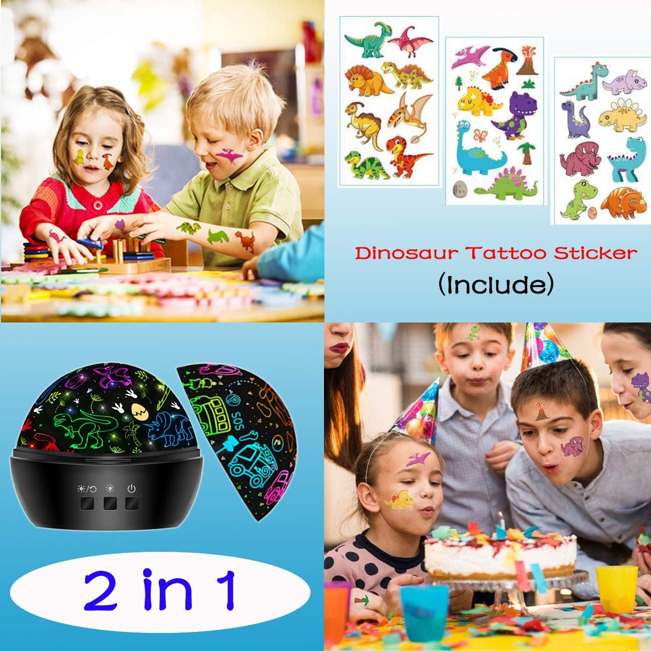 Detalle de Dinosaur Night Light Toy 2-in-1 Projection