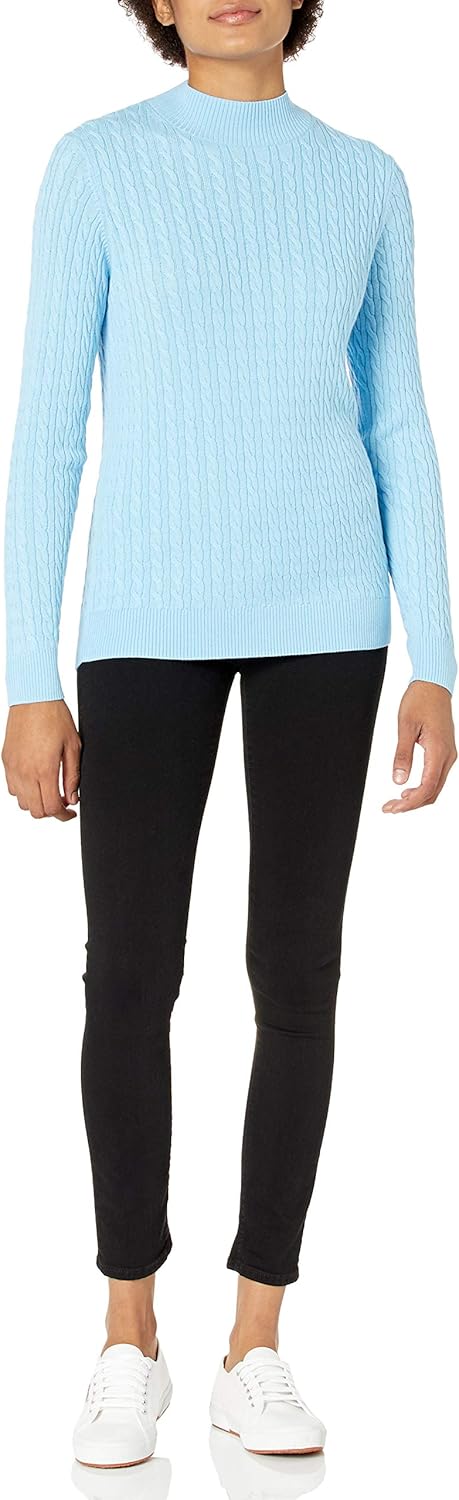 Thumbnail 3 de Amazon Essentials Women's Lightweight Long Sleeve Classic Cable Knit Funnel Neck Jumper