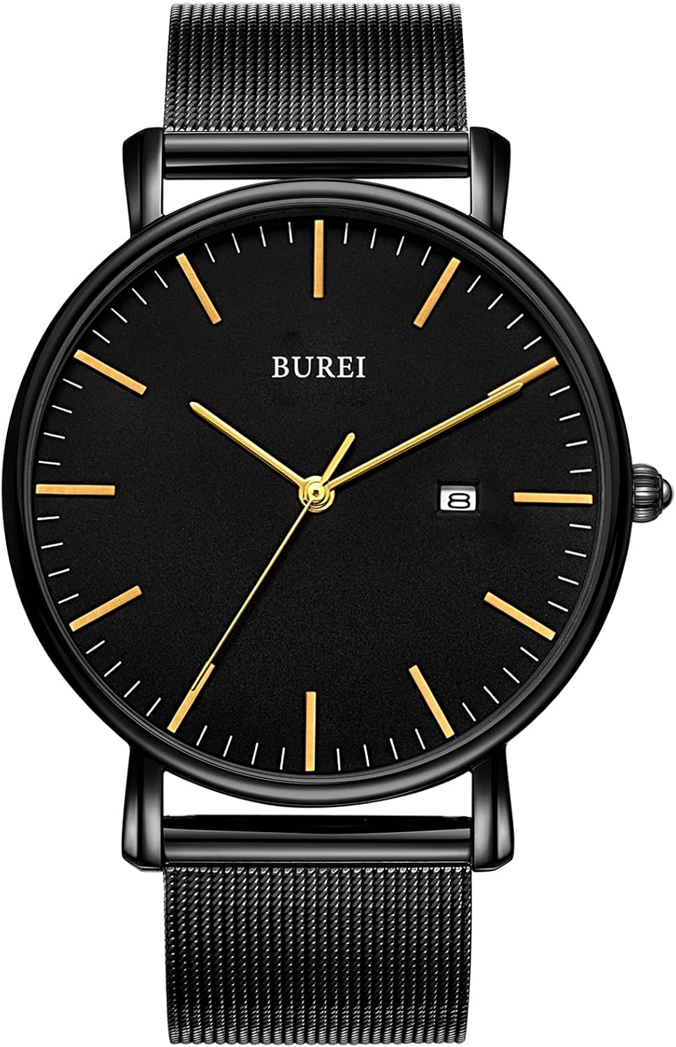 Detalle de BUREI Ultra Dünne Herrenuhr mit Datum