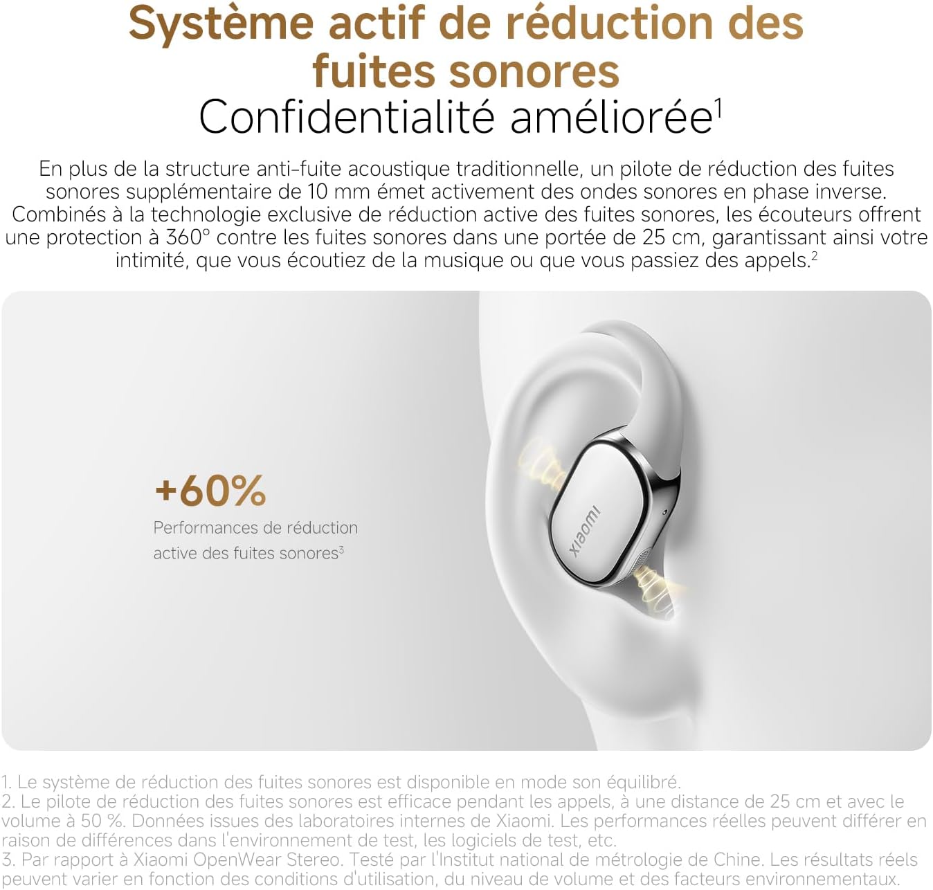 Detalle de XIAOMI OpenWear Stereo Pro – Écouteurs Bluetooth à oreille ouverte avec contour d’oreille