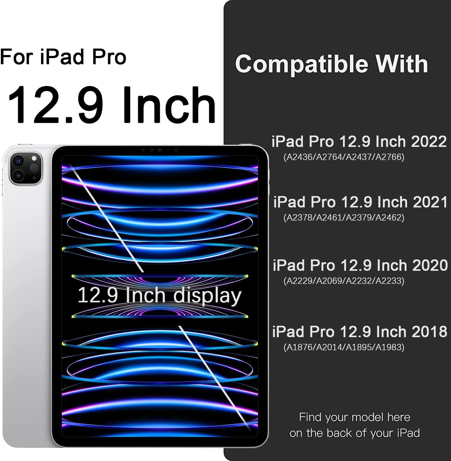Detalle de Vobafe Case for iPad Pro 12.9 (6th/5th/4th/3rd gen) — TPU flexible cover with Pencil holder & Auto Wake/Sleep
