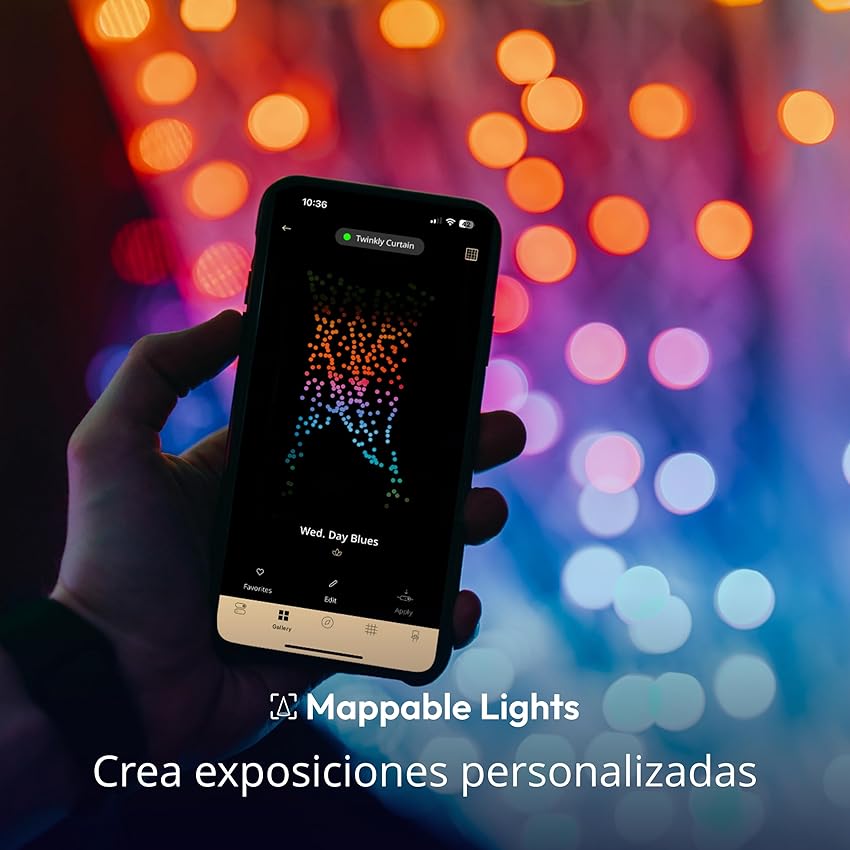Thumbnail 2 de Twinkly Curtain 210 LED RGB y Blanco 🌈✨ Luces inteligentes IP44
