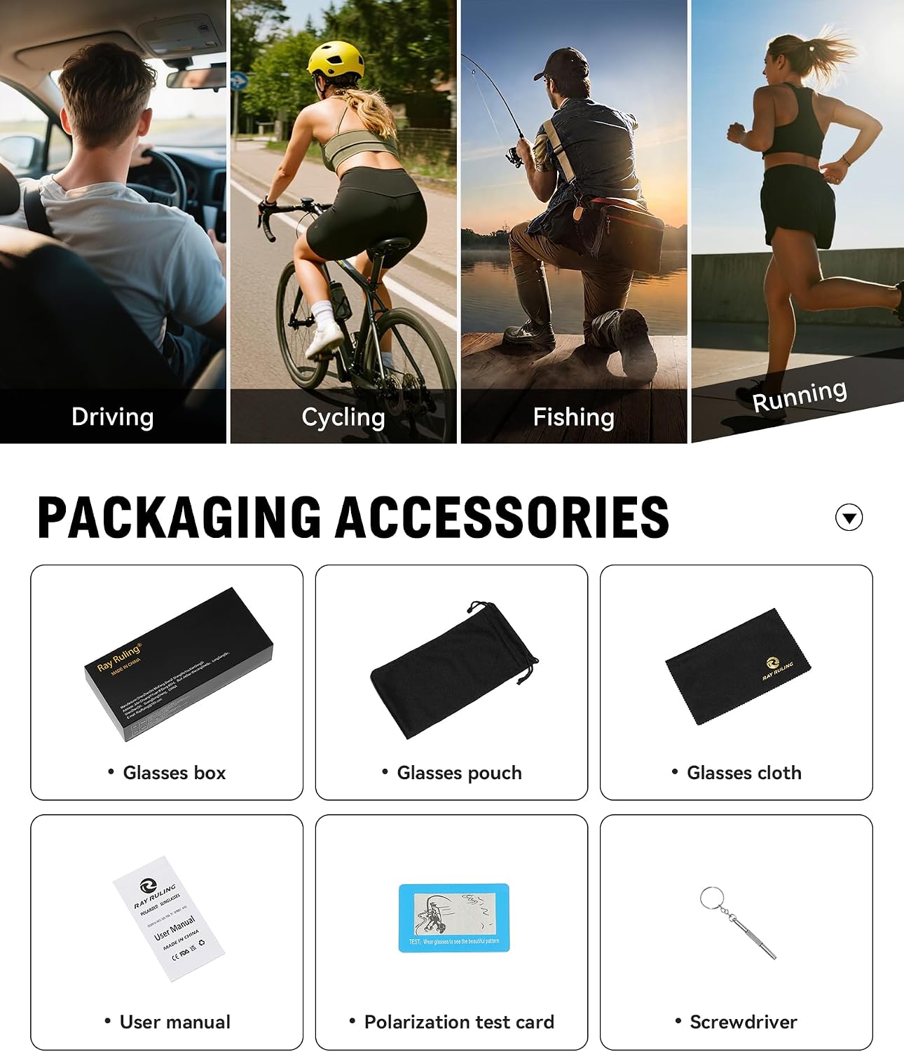Thumbnail 6 de Rayruling Polarized Sunglasses for Men & Women — TR90 Ultralight Frame, UV400, HD Polarised Lenses